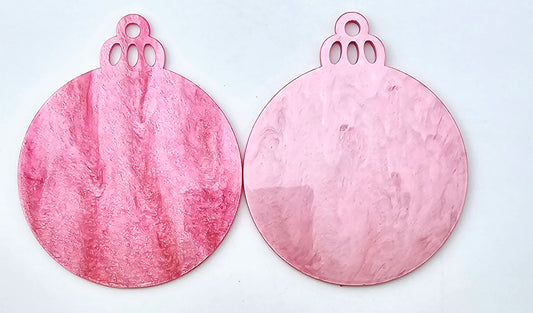 Acrylic Ornament - Hot Pink Glitter Swirl