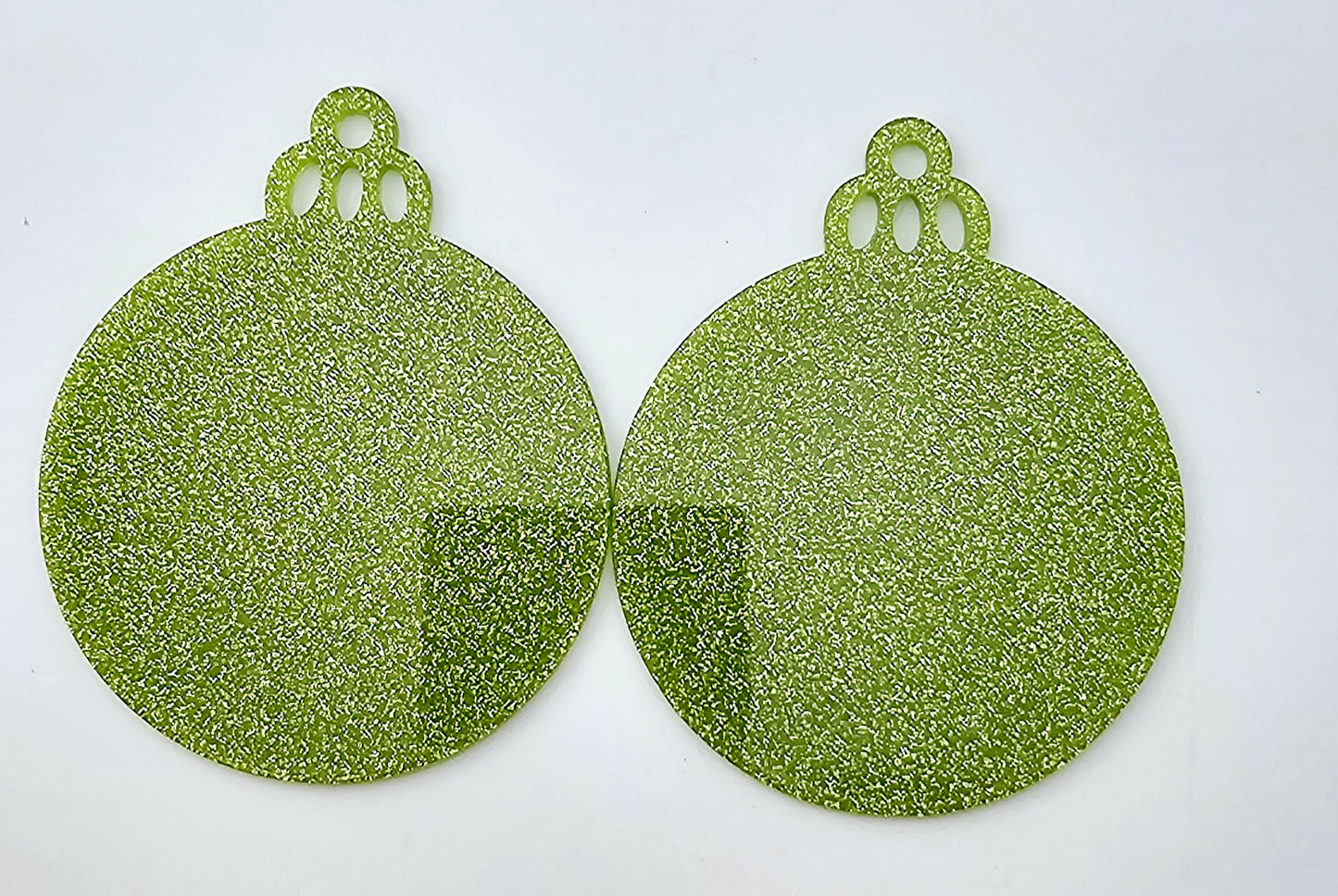 Acrylic Ornament - Bright Green Glitter