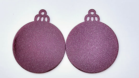 Acrylic Ornament - Deep Purple Glitter