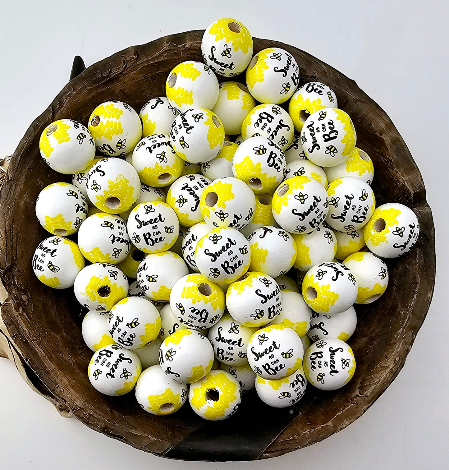 Sweet as a BEE  Print 16mm Wooden Bead