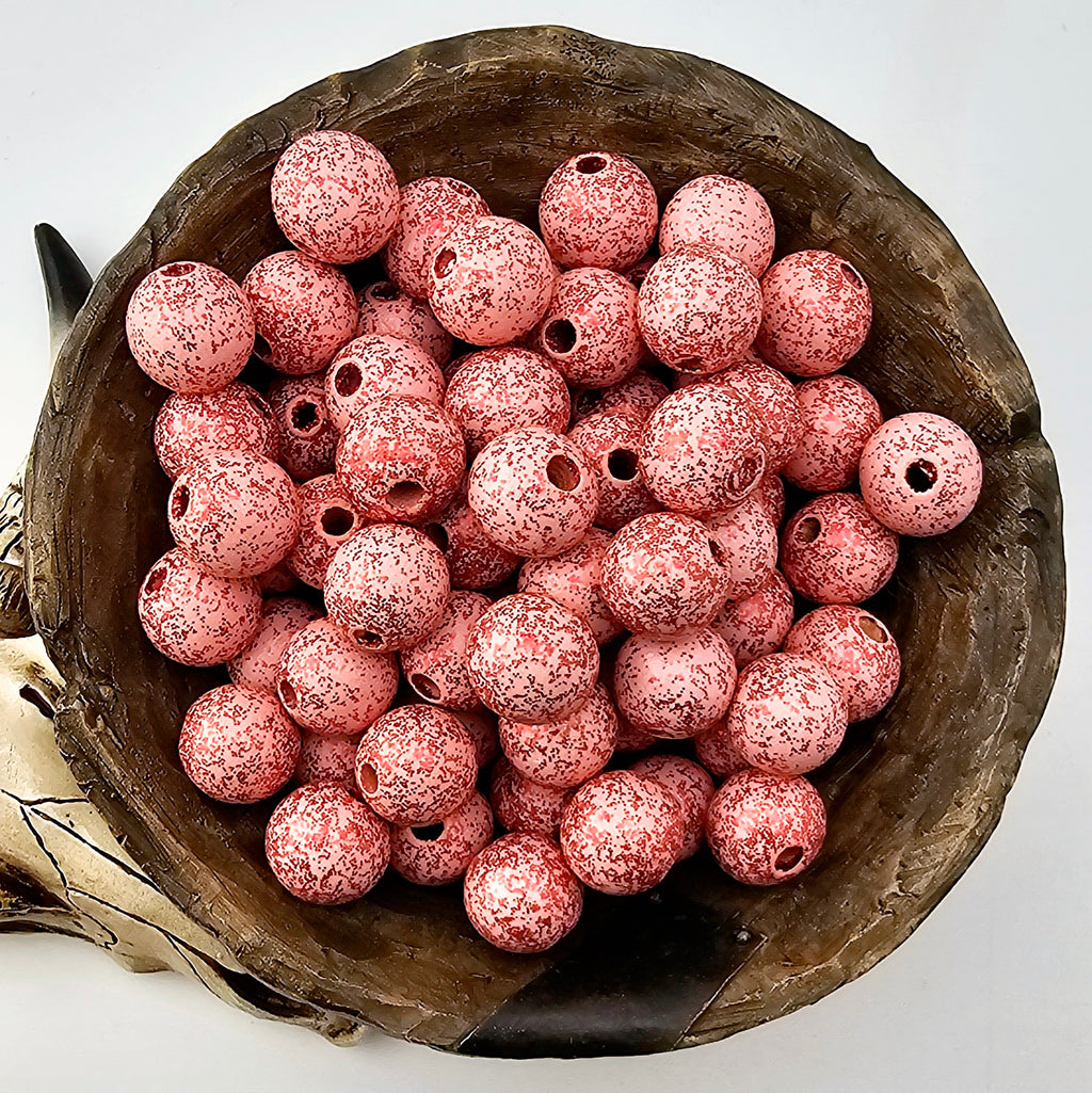 Glitter Print 16mm Wooden Bead