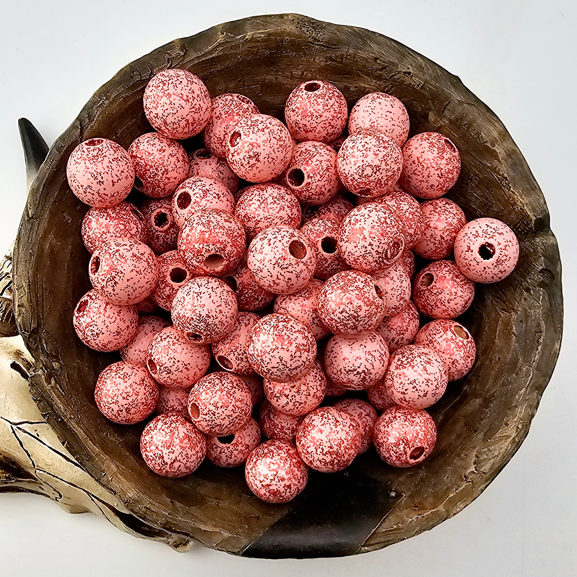 Glitter Print 16mm Wooden Bead