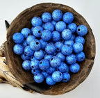 Glitter Print 16mm Wooden Bead
