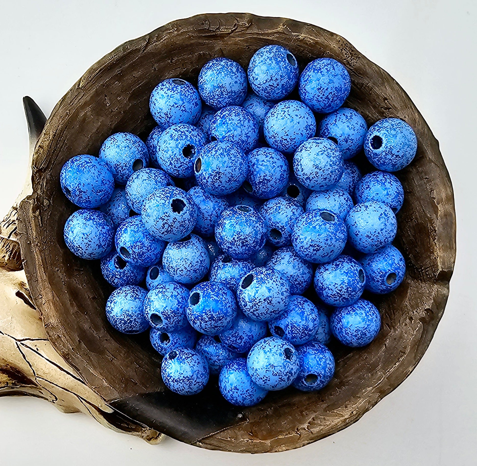 Glitter Print 16mm Wooden Bead