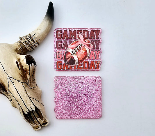 Pink Gameday Football Flatback Acrylic