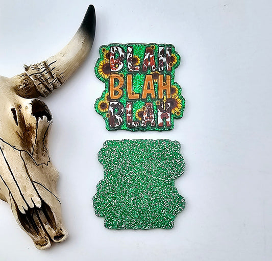 BLAH BLAH BLAH Christmas Flatback Acrylic