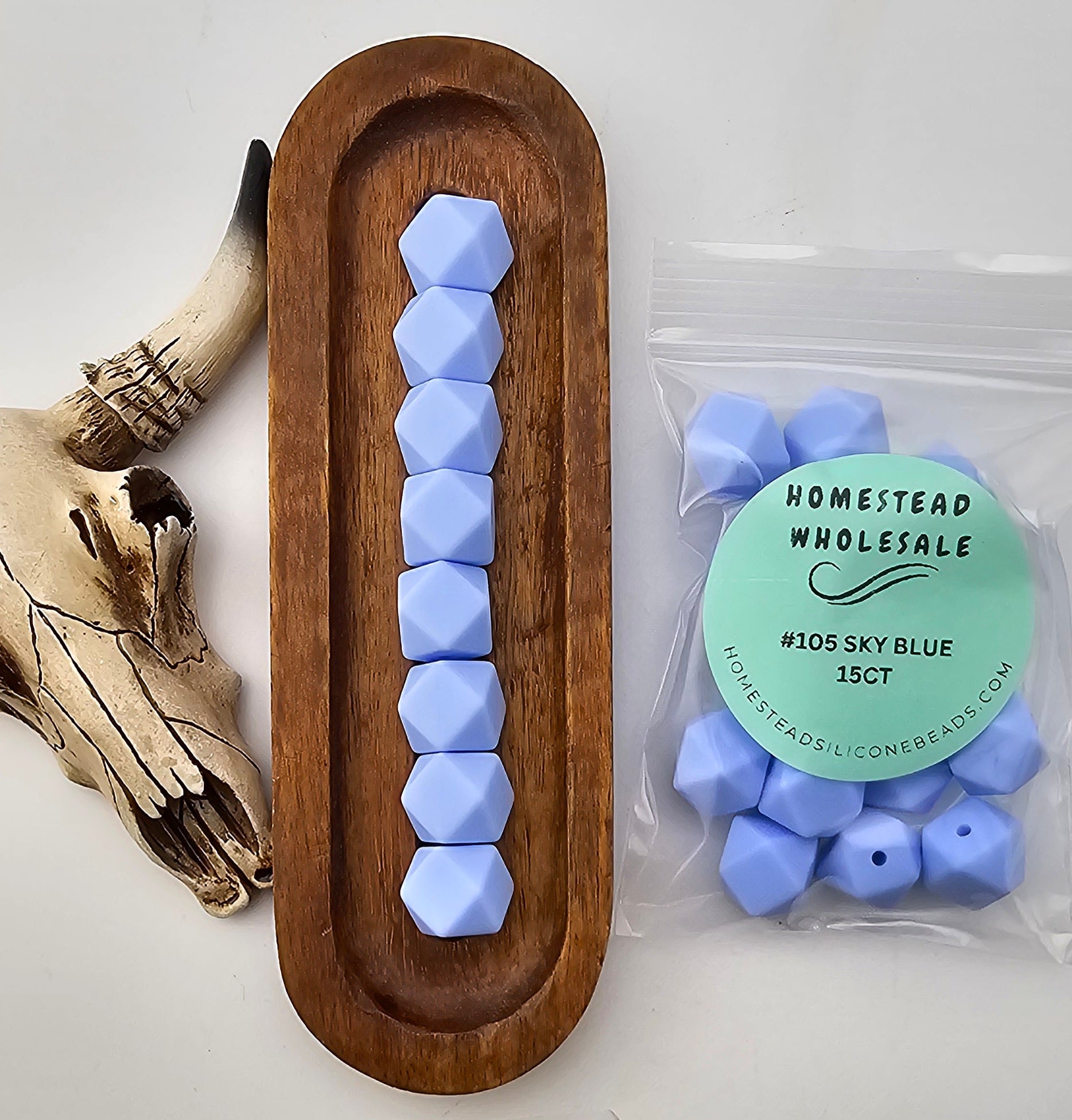 HSW - #105 Sky Blue 15(ct) 14mm Hexagon