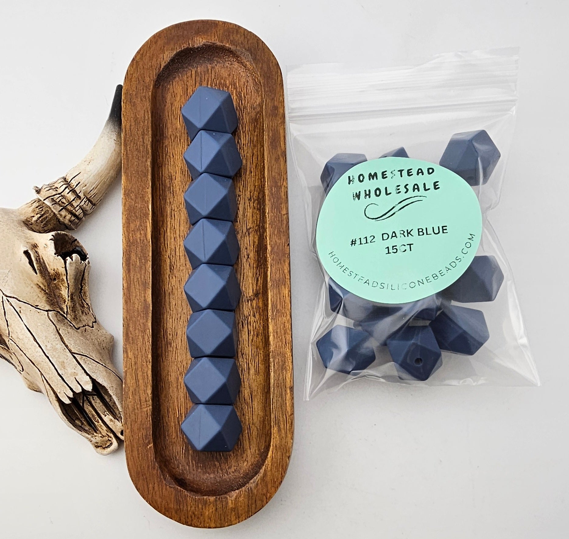 HSW - #112 Dark Blue 15(ct) 14mm Hexagon