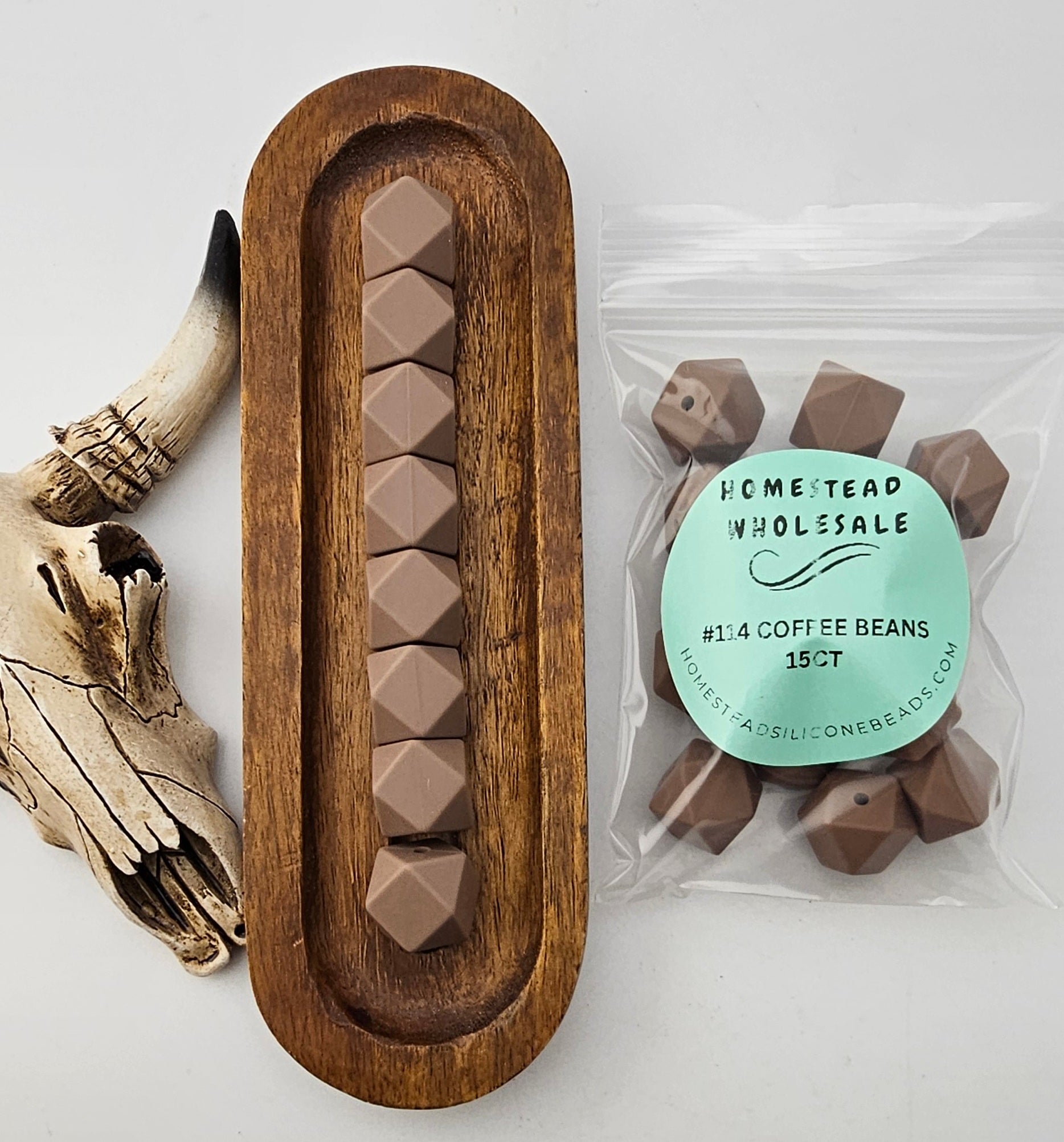 HSW - #114 Coffee Beans 15(ct) 14mm Hexagon