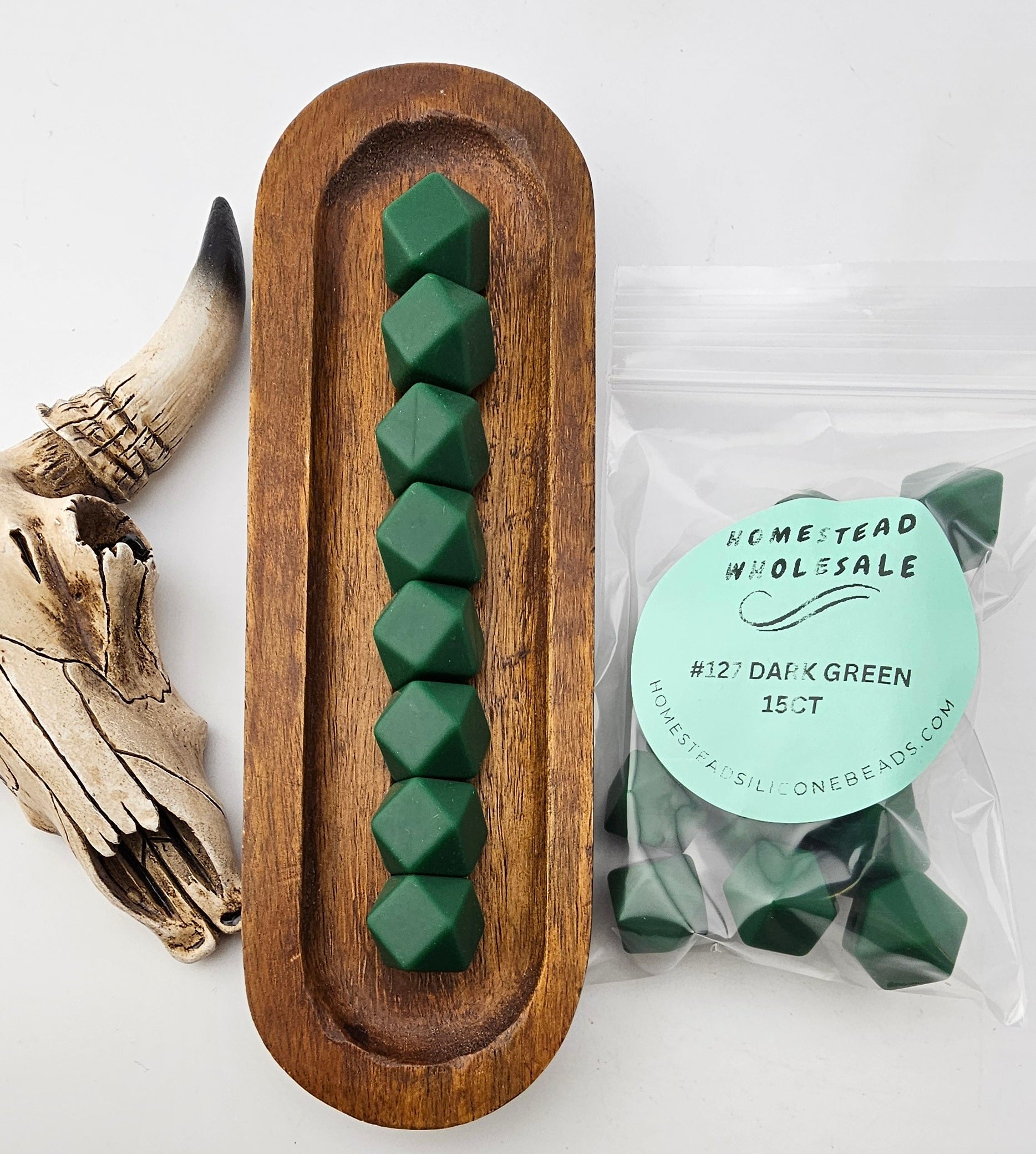 HSW - #127 Dark Green 15(ct) 14mm Hexagon