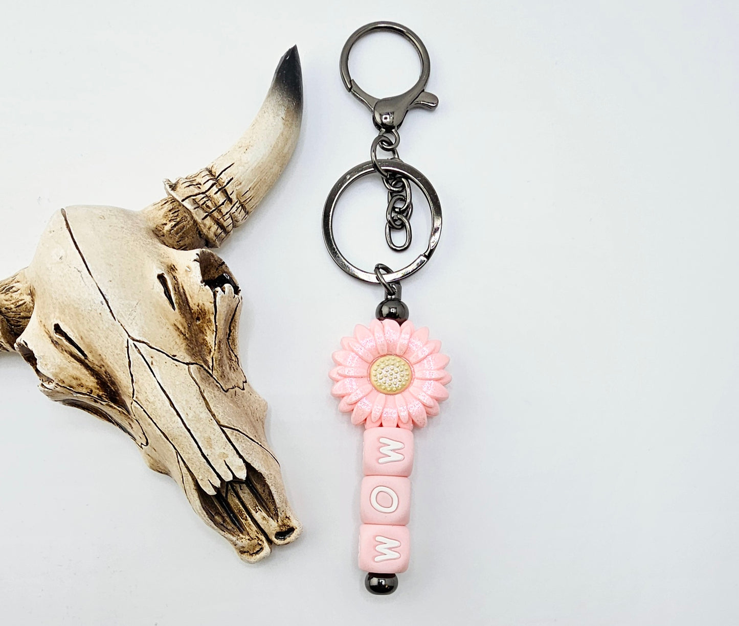 Pre-Made Sunflower Mom Keychain