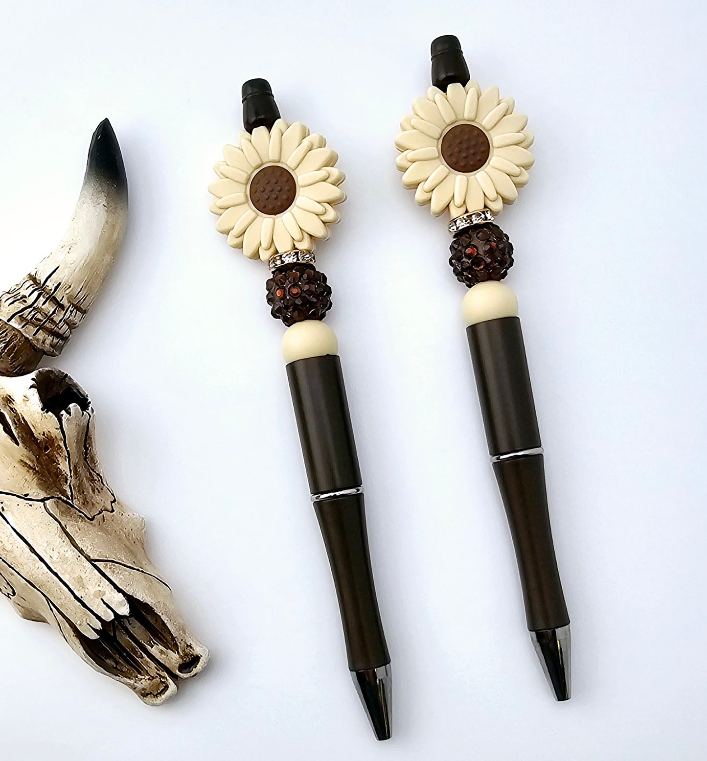 Pre-Made Tan Sunflower Pen