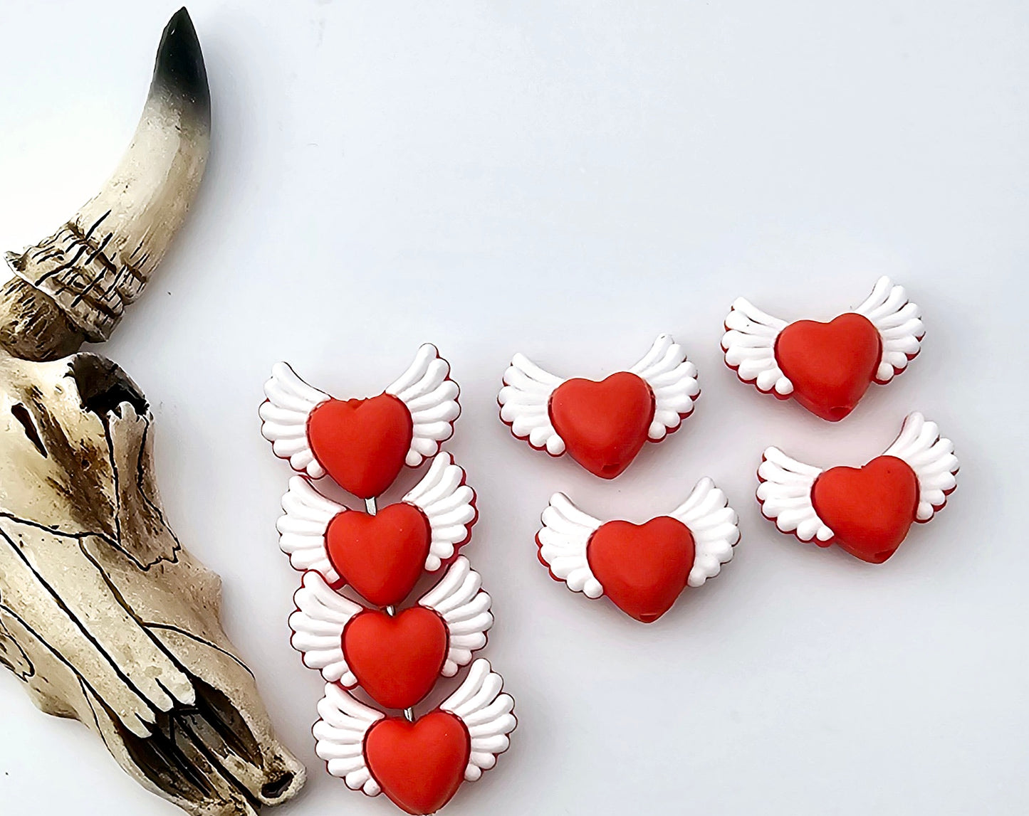 3D Heart with Wings Focal