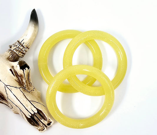 HSW - Yellow Glitter Jelly Silicone Ring 3 (ct)