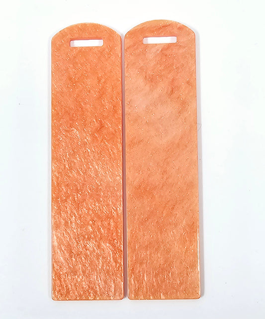 Acrylic Bookmark - Orange Glitter Marble