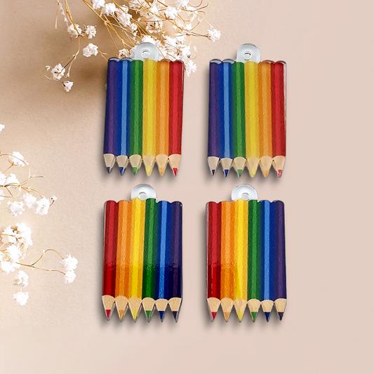 Colored Pencils Keychain Charm