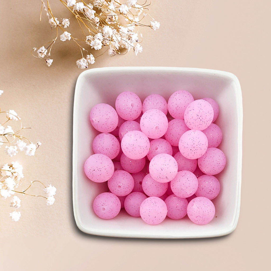 Glitter Bead Silicone 15mm