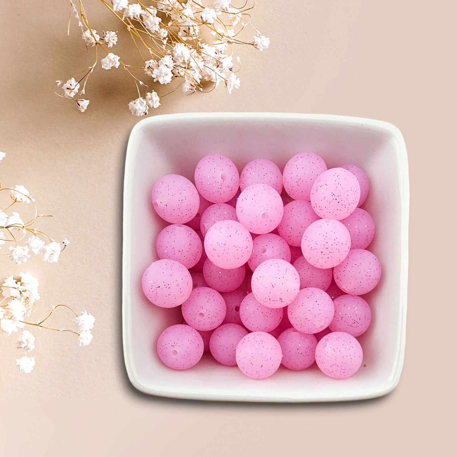 Glitter Bead Silicone 15mm