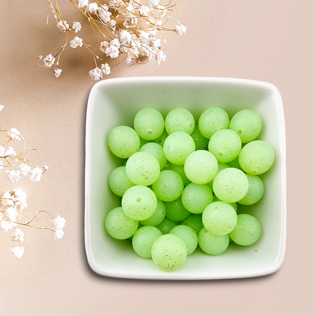 Glitter Bead Silicone 15mm