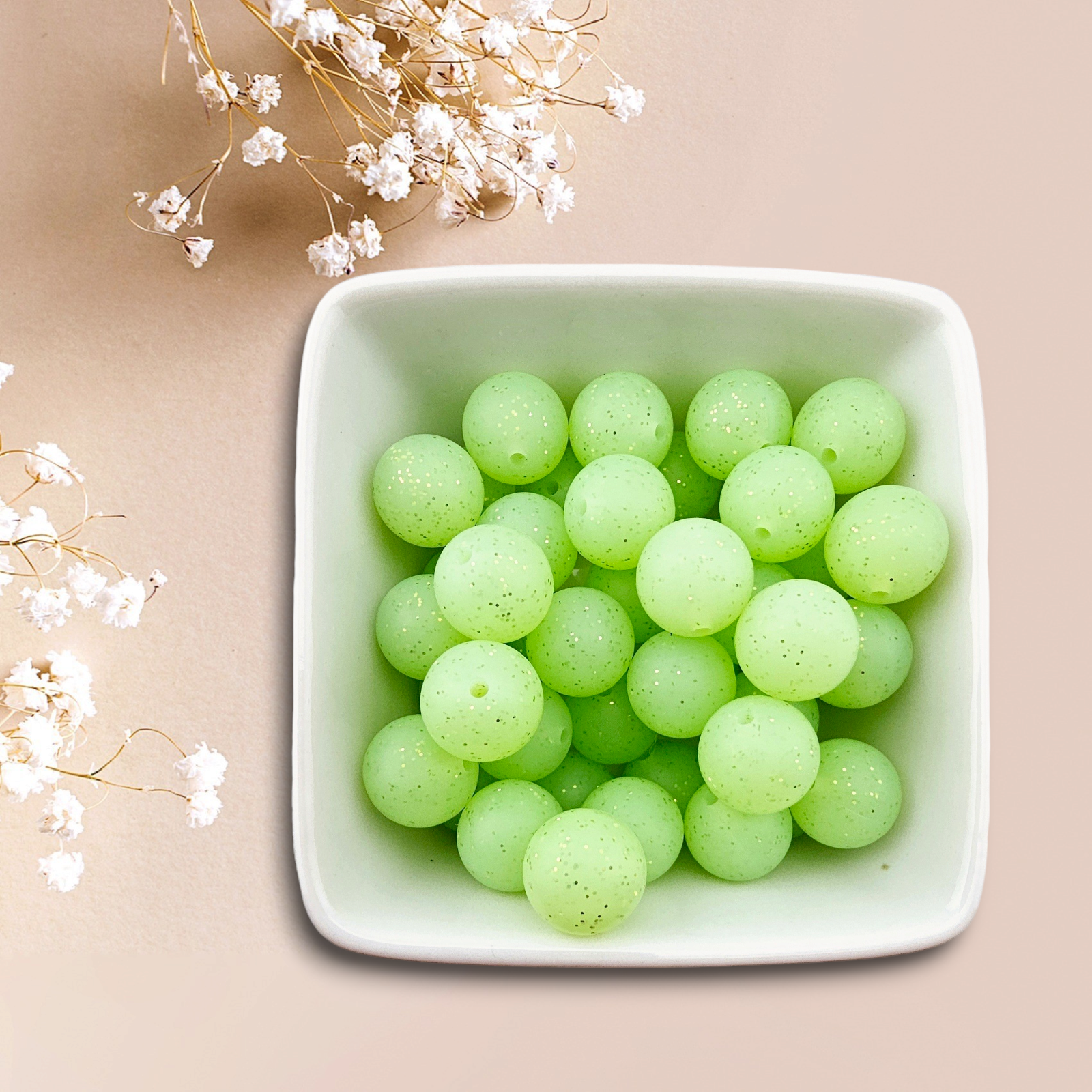 Glitter Bead Silicone 15mm