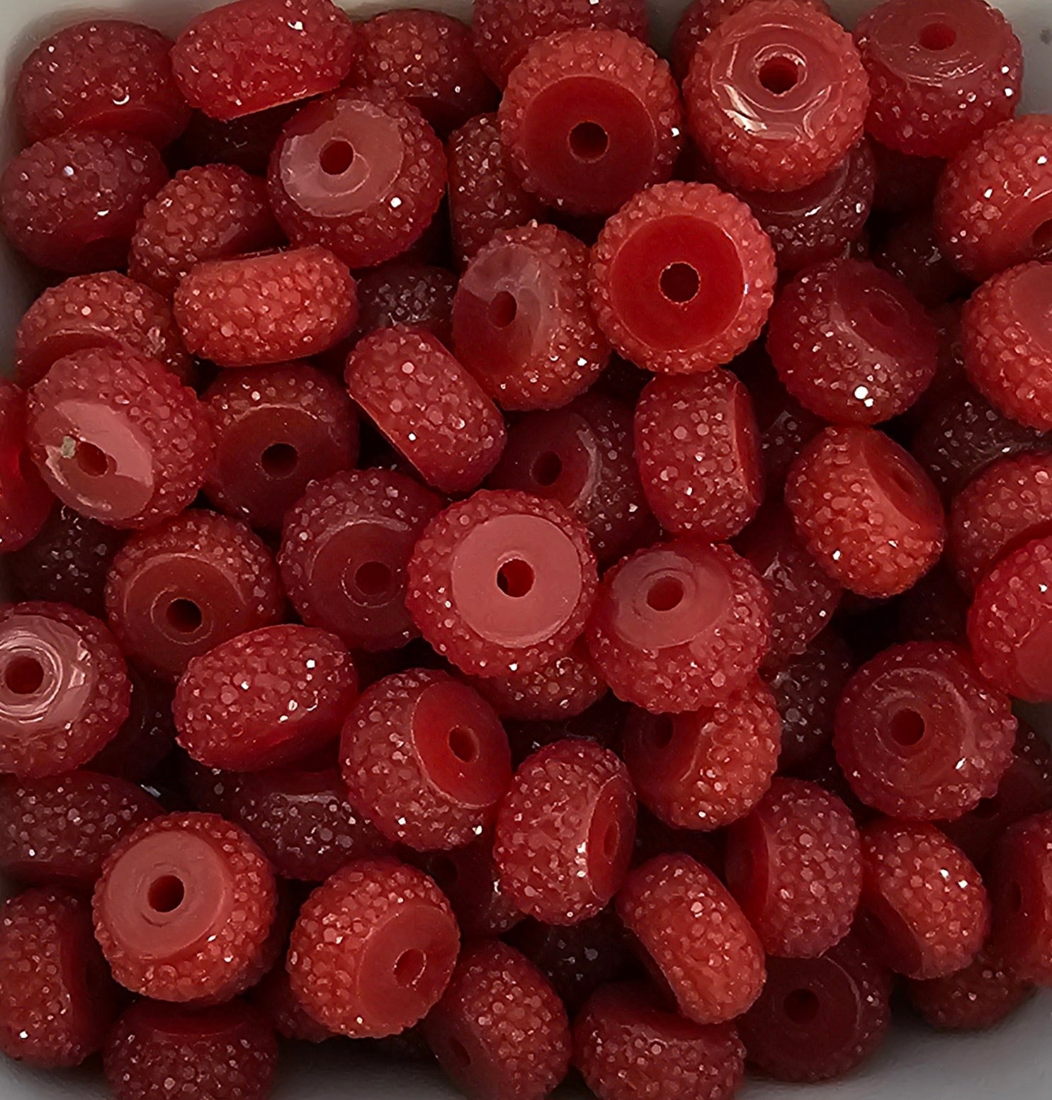 Resin Rhinestone Spacer 12mm Cranberry #11