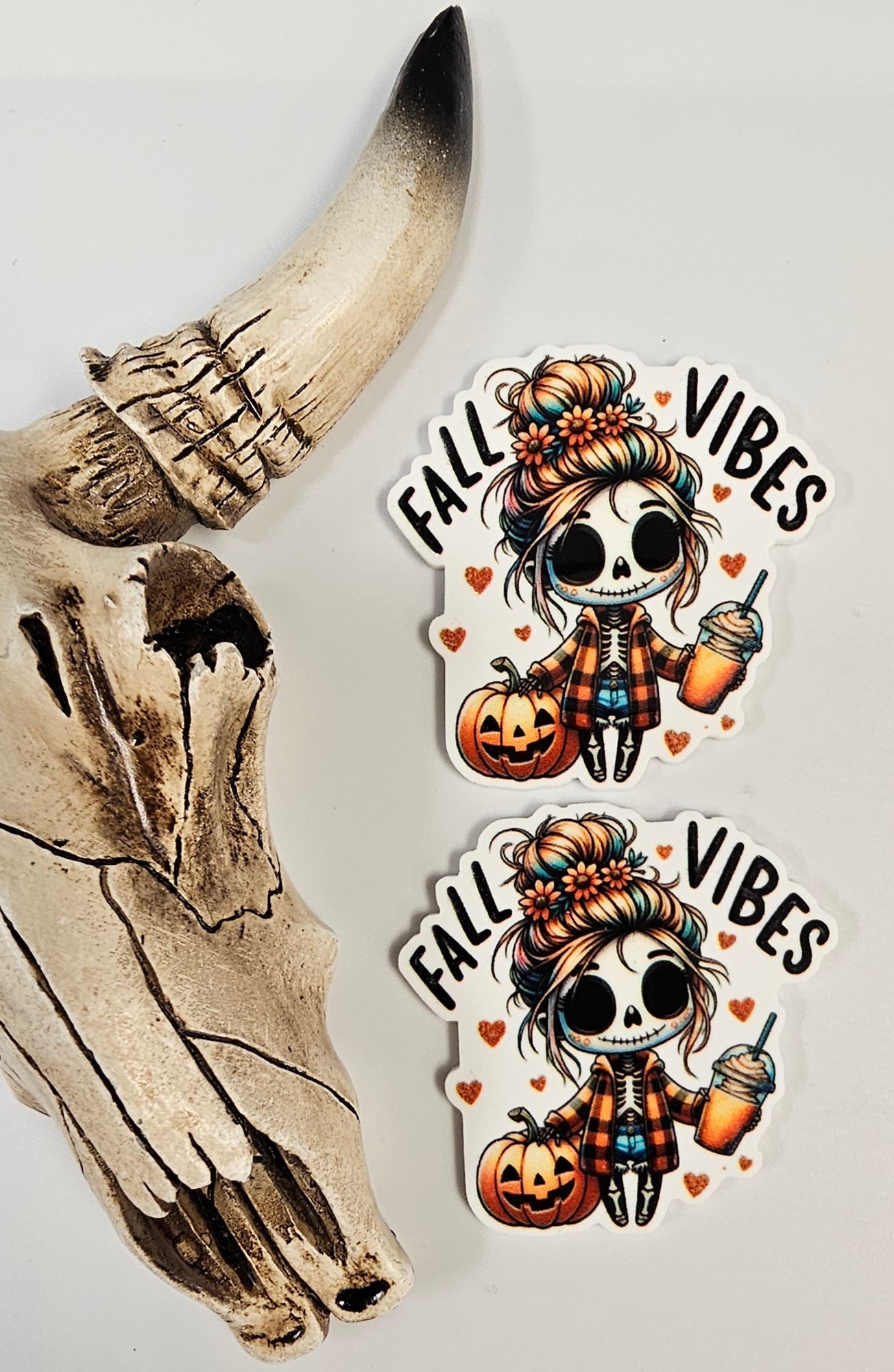 Flatback Skelly Girl Fall Vibes 510