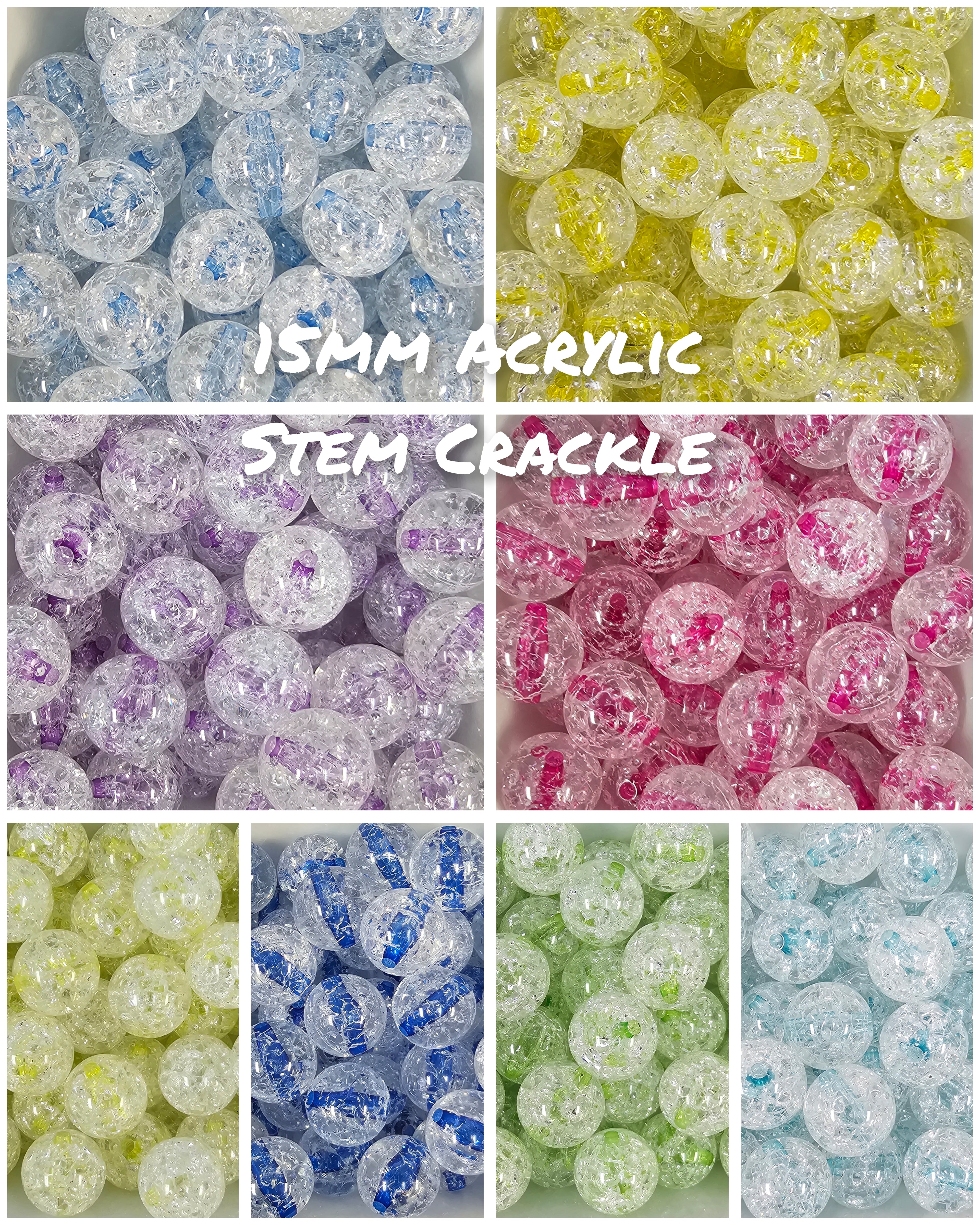 Stem Crackle 15mm Acrylic
