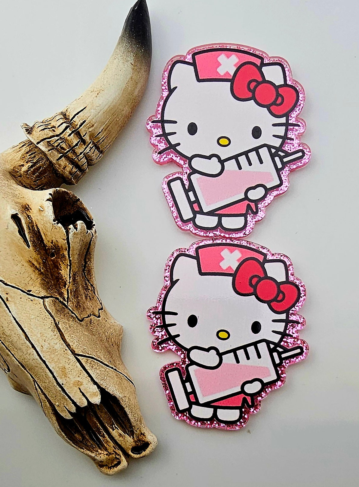Flatback Pink Kitty Nurse with Big Needle 239