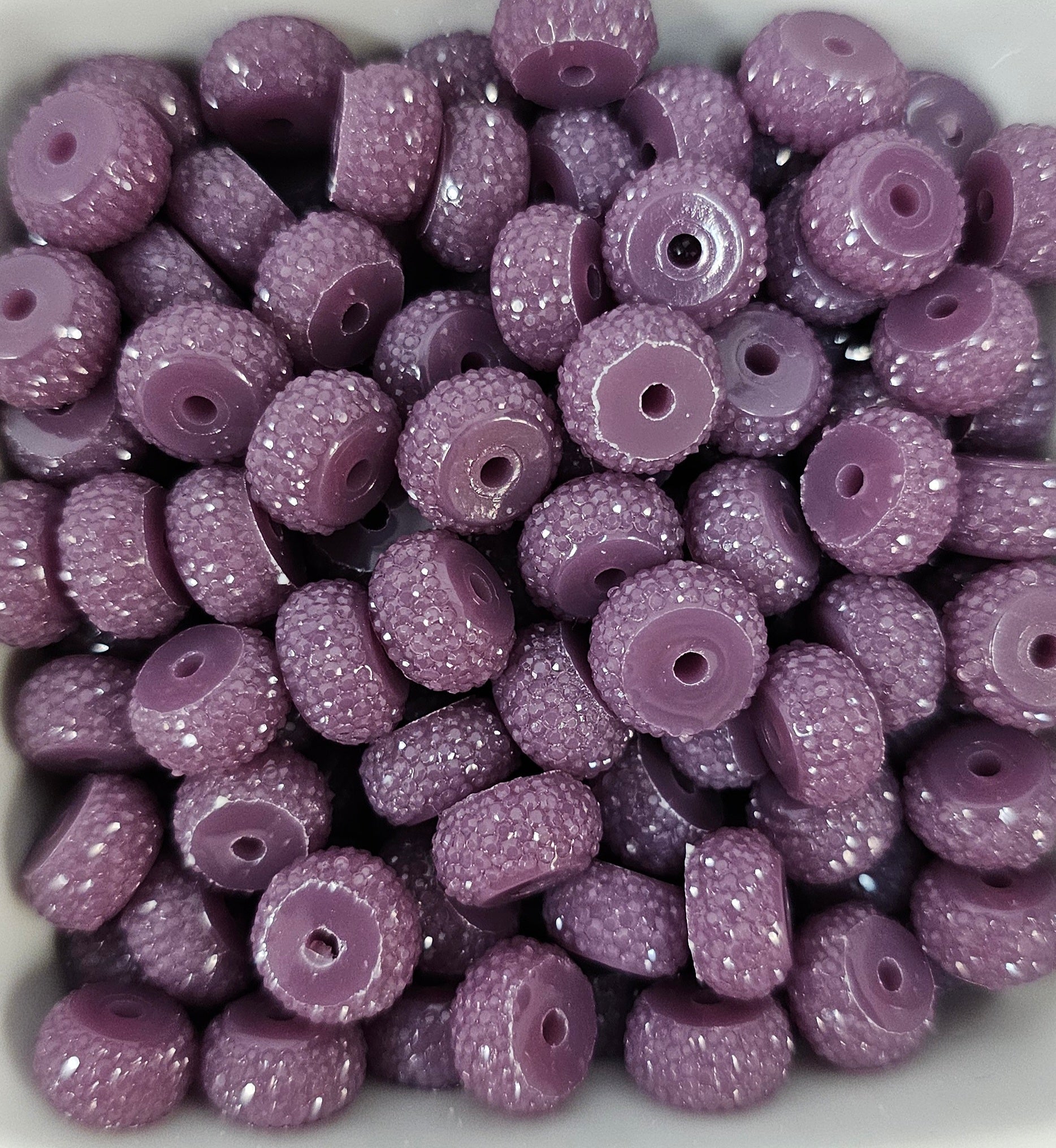 Resin Rhinestone Spacer 12mm Smokey Plum #35
