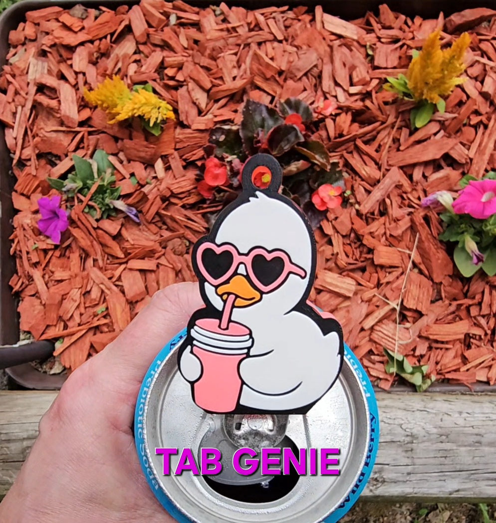 Tab Genie - Sippin Duck *not silicone* printed by a 3D printer