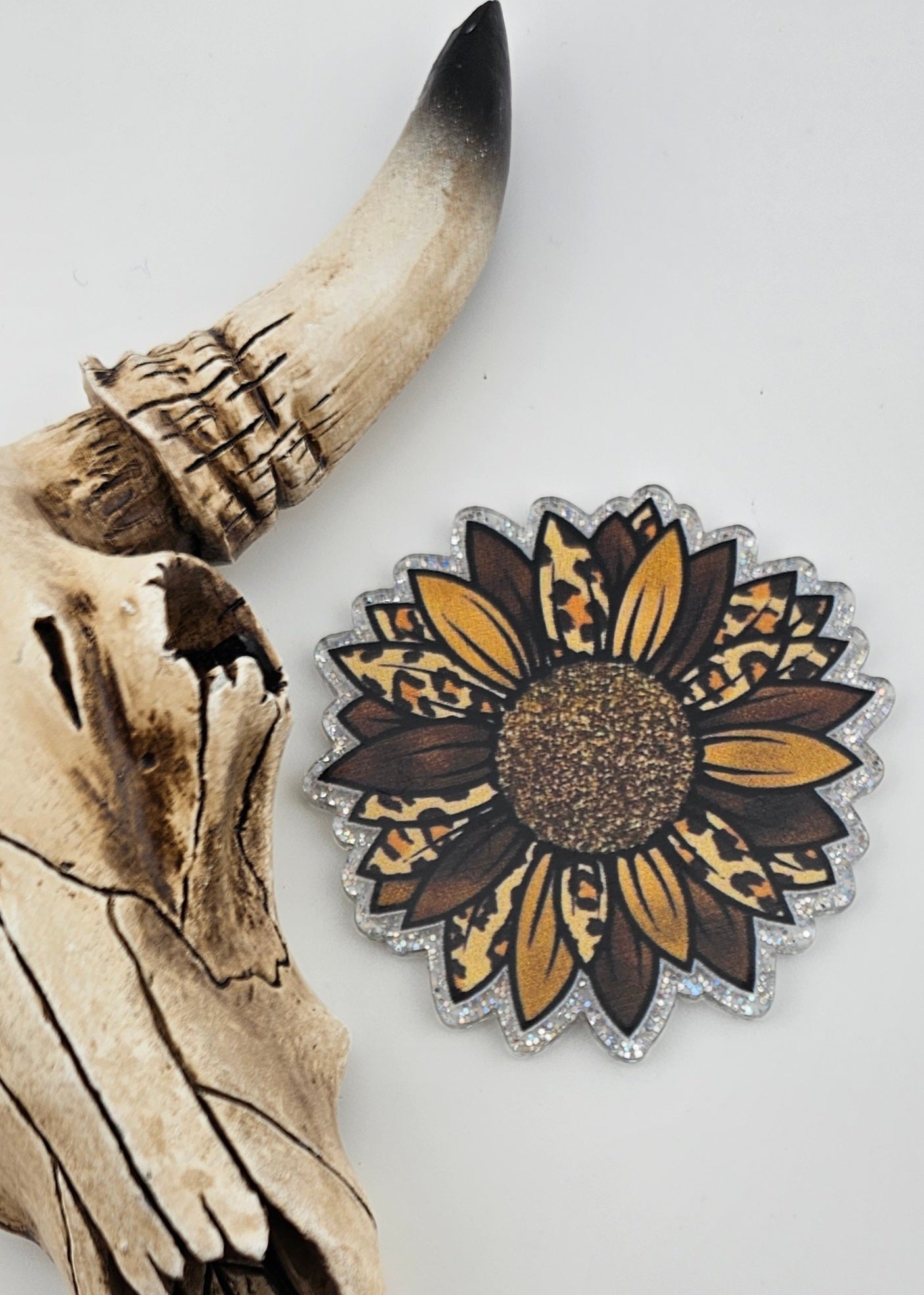 Flatback Brown Leopard Sunflower 550