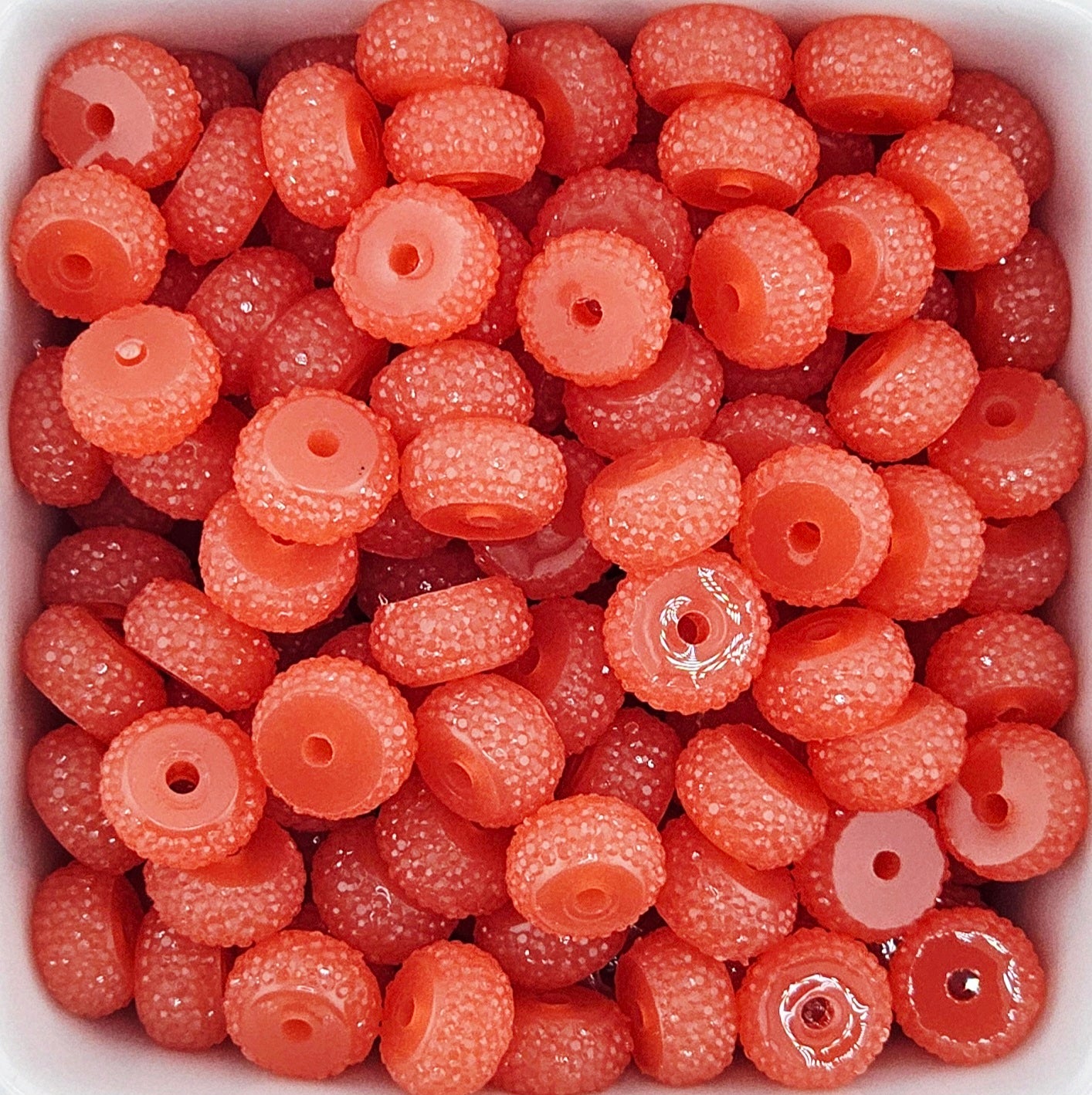 Resin Rhinestone Spacer 12mm #10 Coral Crush