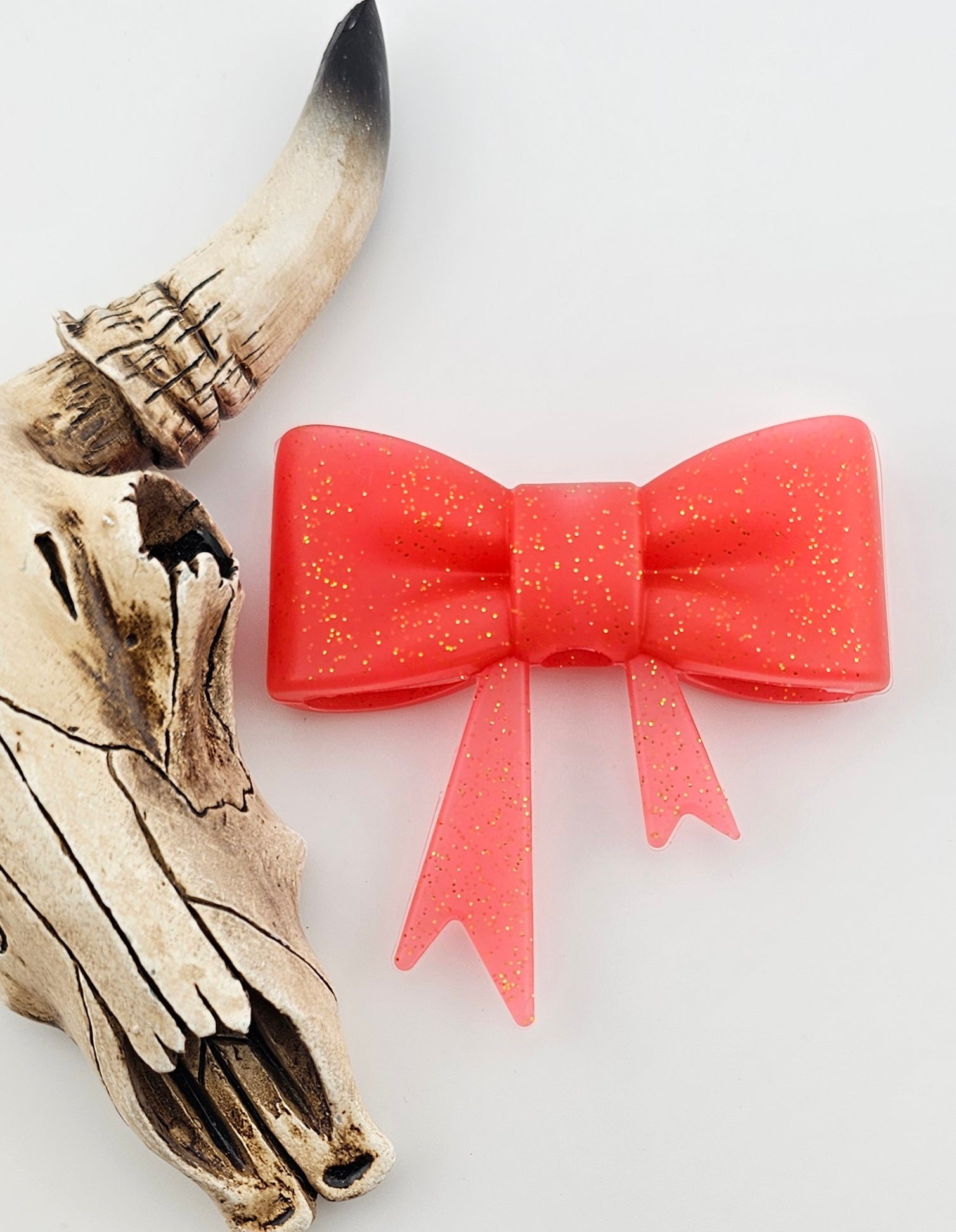 Large Bow Focal Red Glitter
