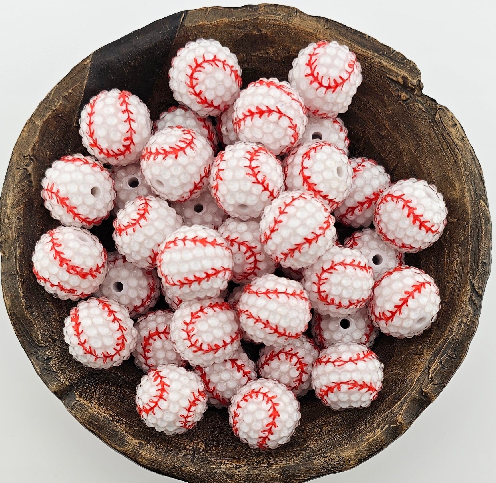 20mm Rhinestone Acrylic Baseball