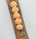 20mm Striped Rhinestone Bead - Peachy Pink Fizz
