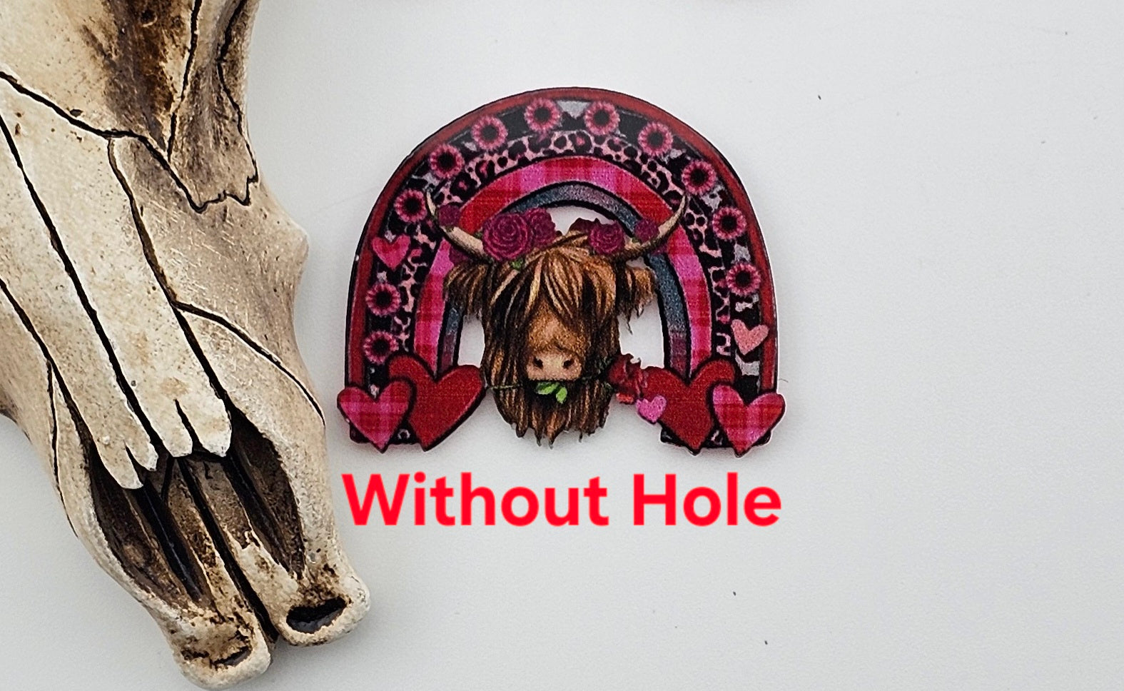 Flatback Highland Cow Rainbow 482 *without hole*