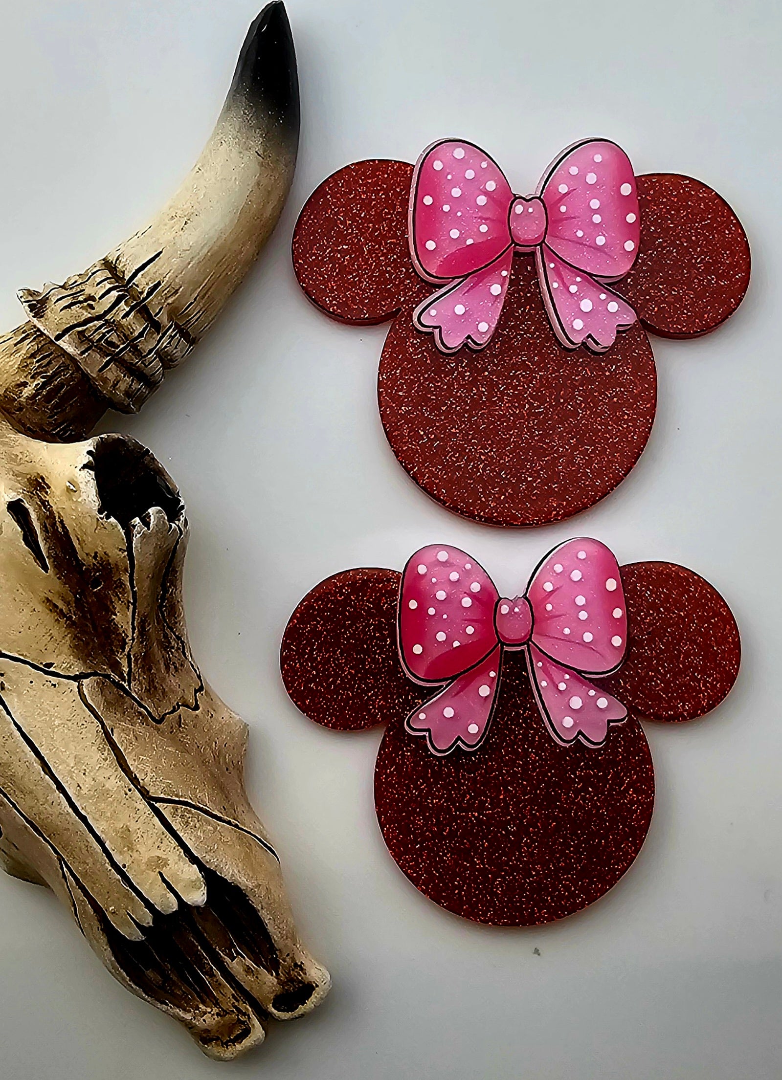 Flatback Red Mouse Ears with Bow 183