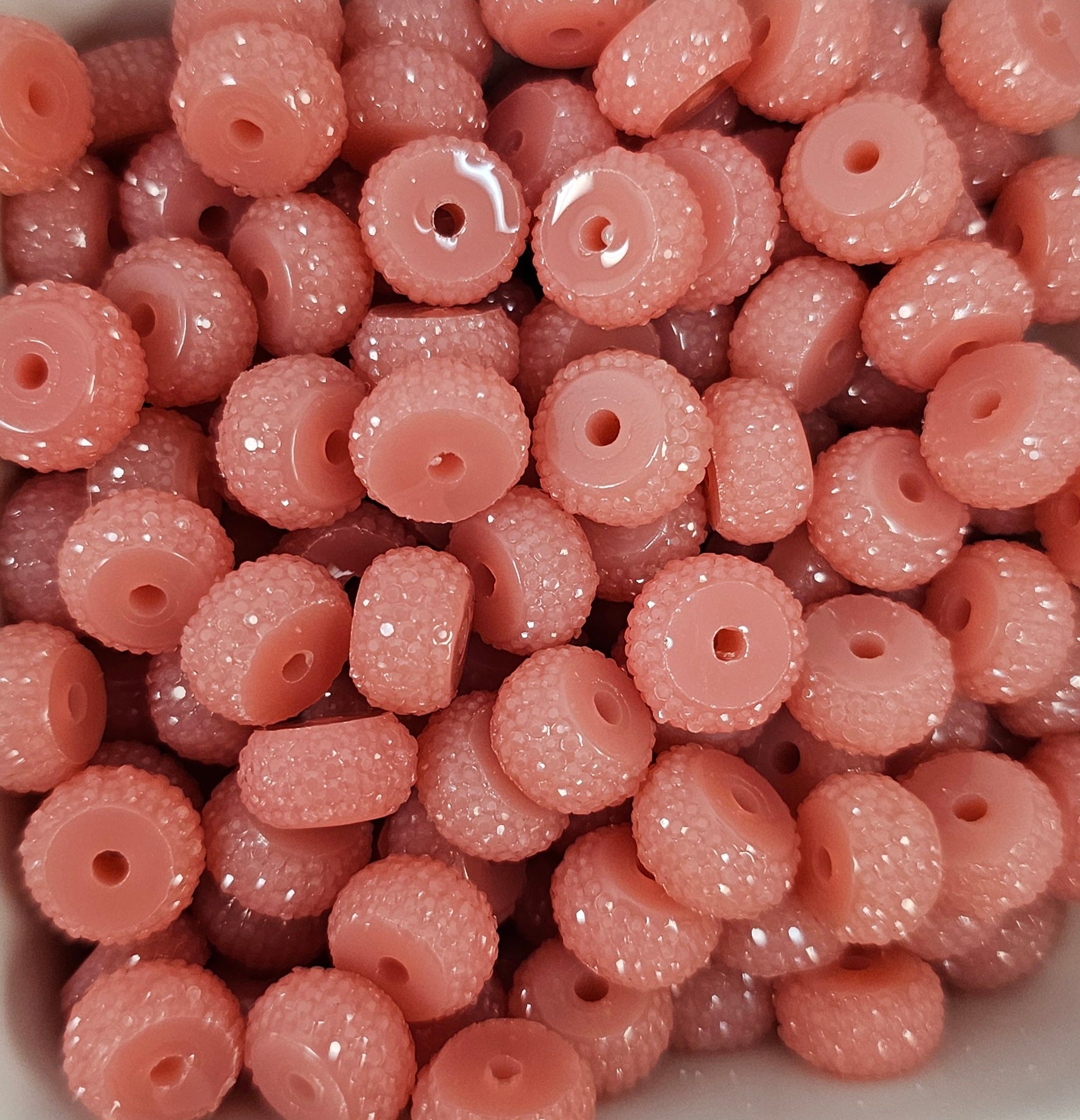 Resin Rhinestone Spacer 12mm Grapefruit #7