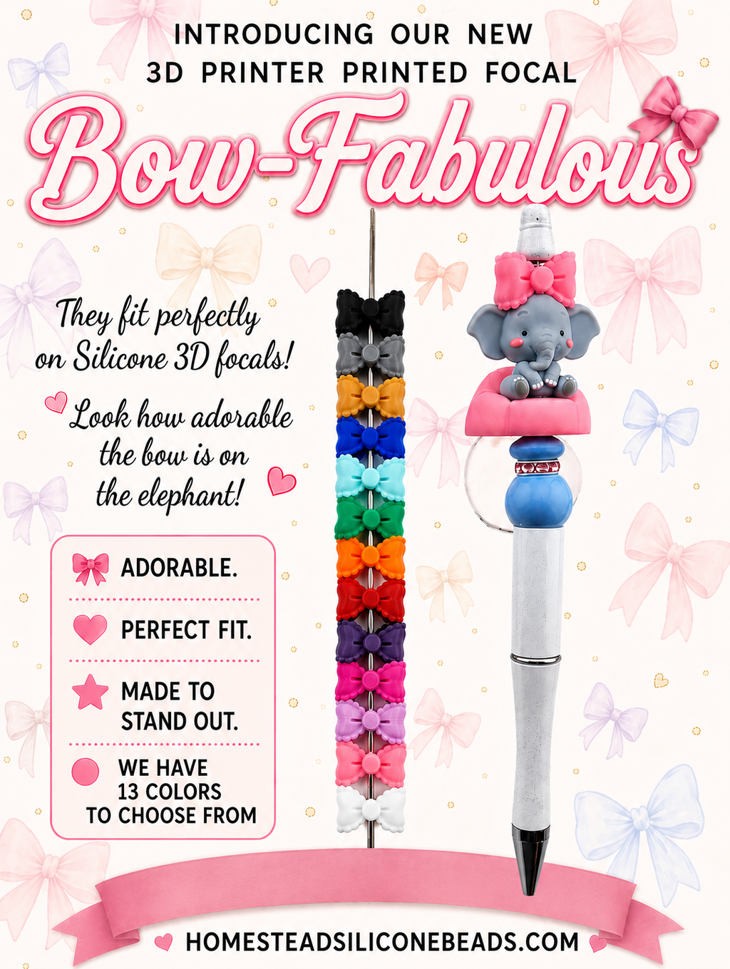 Bow-Fabulous Focal *not silicone* printed by a 3D printer