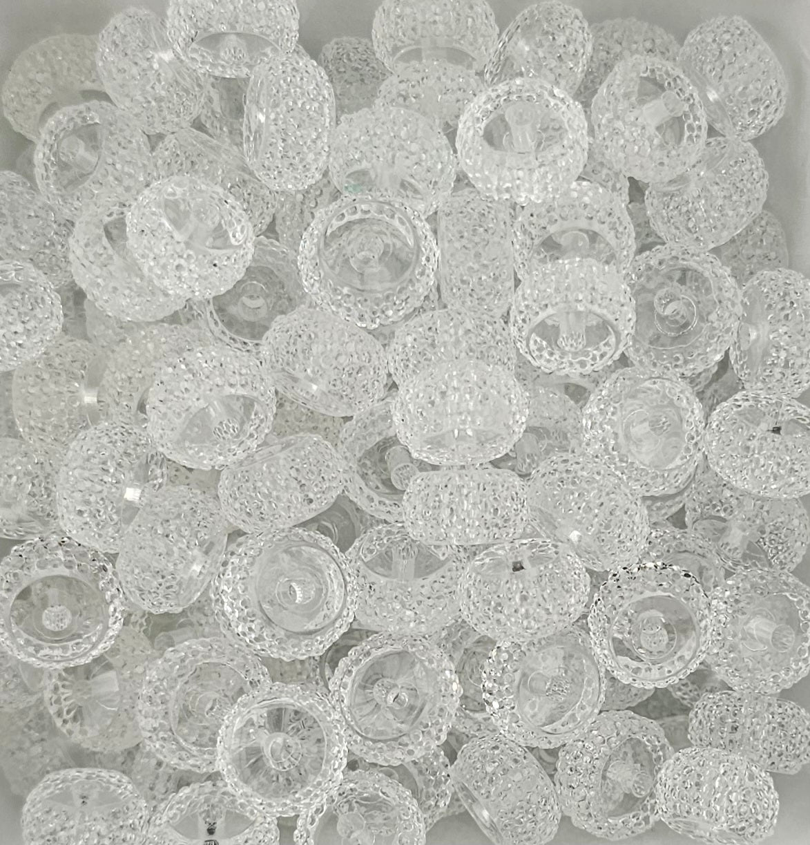 Resin Rhinestone Spacer 12mm Translucent Clear Ice #1T