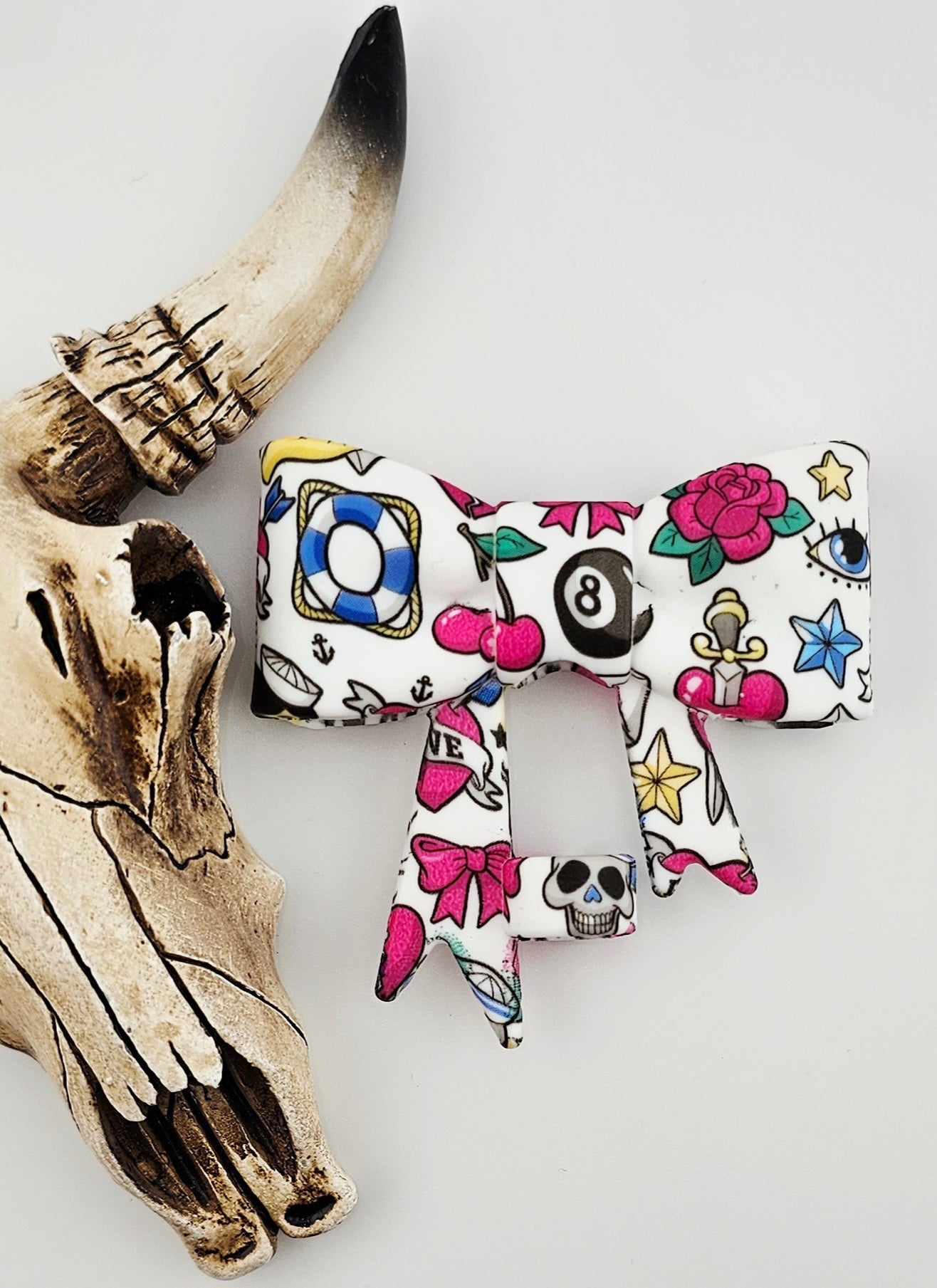 Straw Topper Bow Sailor Tattoo Art