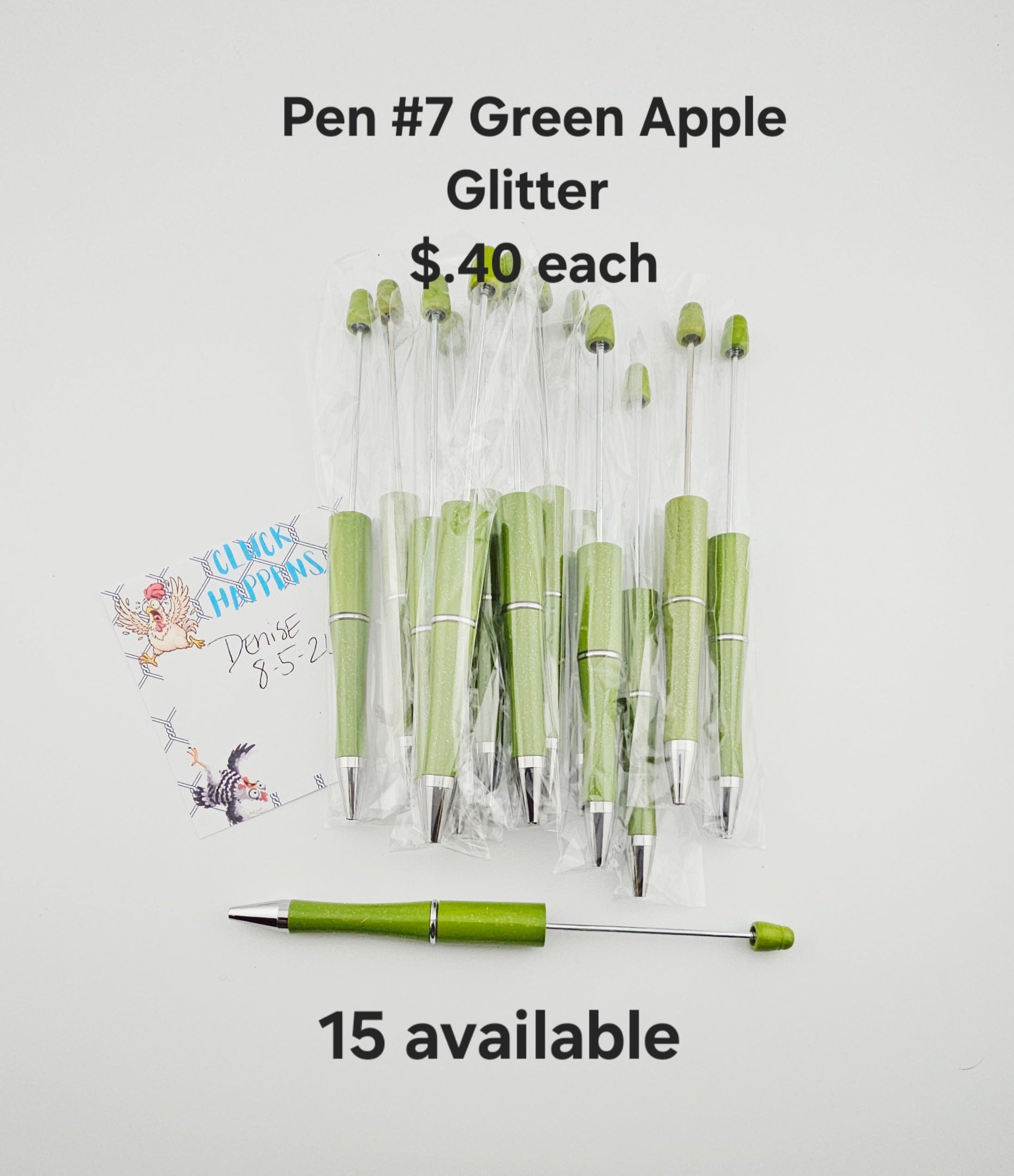 Pen #7 Green Apple Glitter