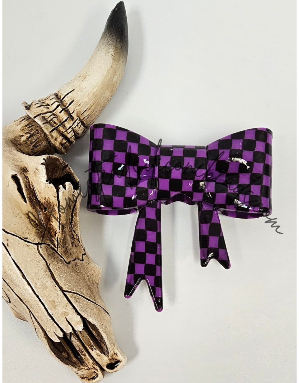Straw Topper Bow Focal 2in1 - Checkered Glossy