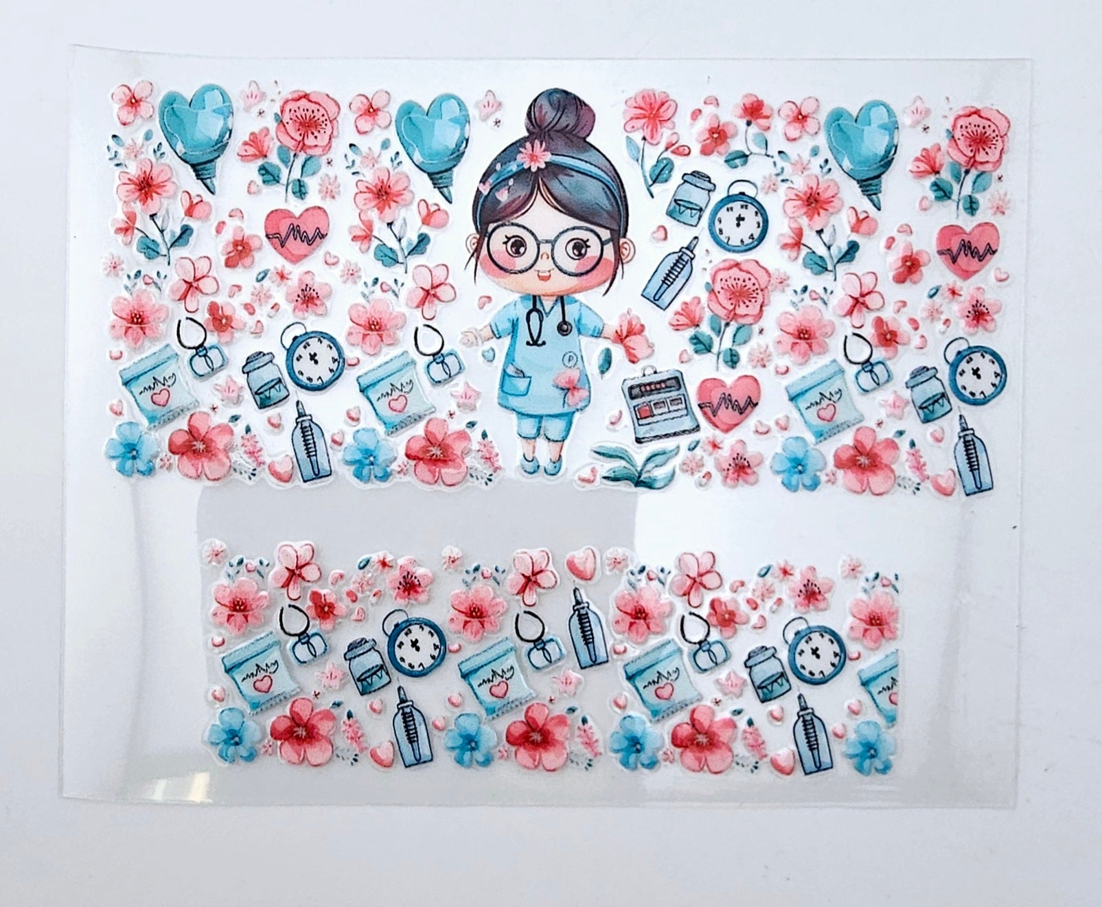Mini Tumbler Wrap UV DTF Nurse 12