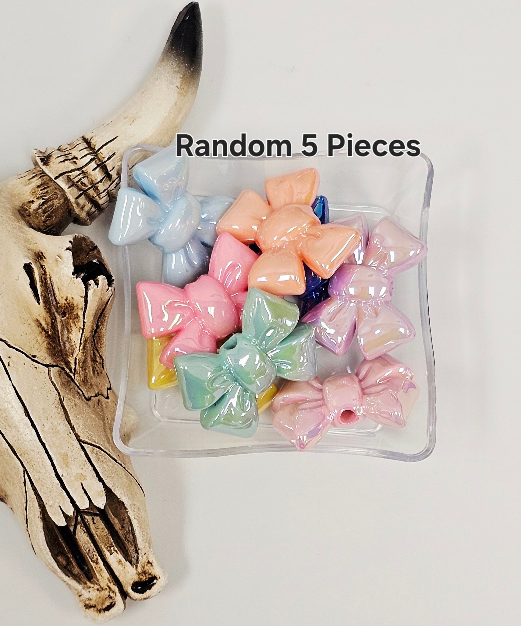 Bow Acrylic Focal 5ct Random