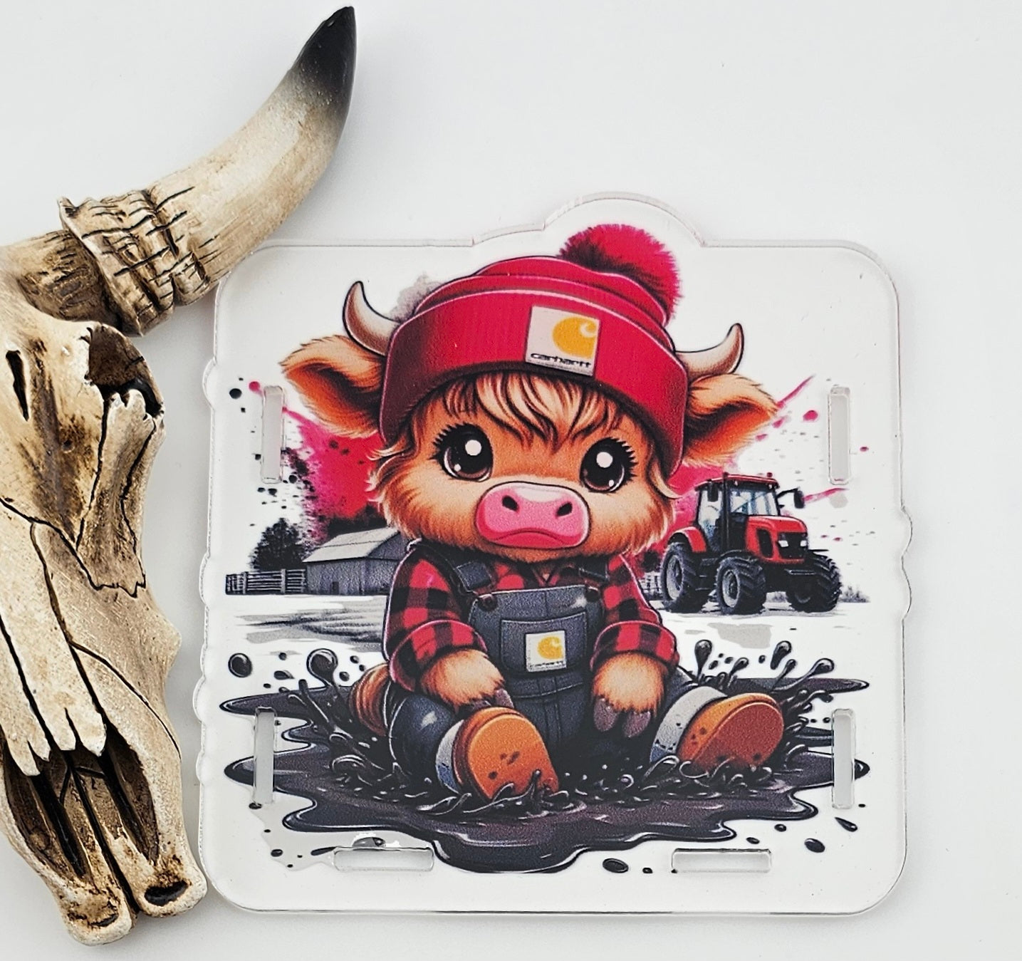 Pen Box Cow Sitting in Mud 42