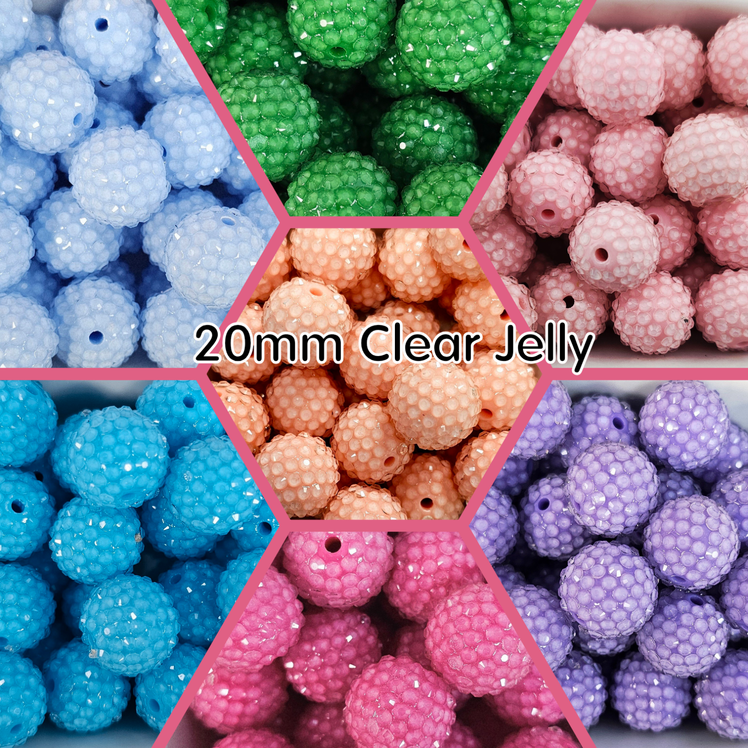Rhinestone 20mm Clear Jelly Acrylic