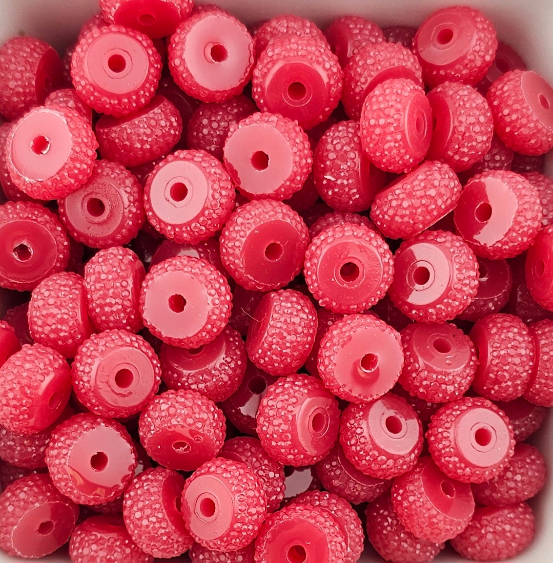 Resin Rhinestone Spacer 12mm Raspberry Sherbet #8