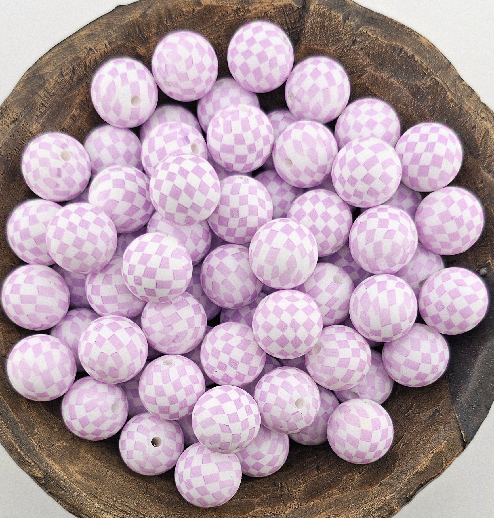 White/Lavnder Checkered 15mm Print