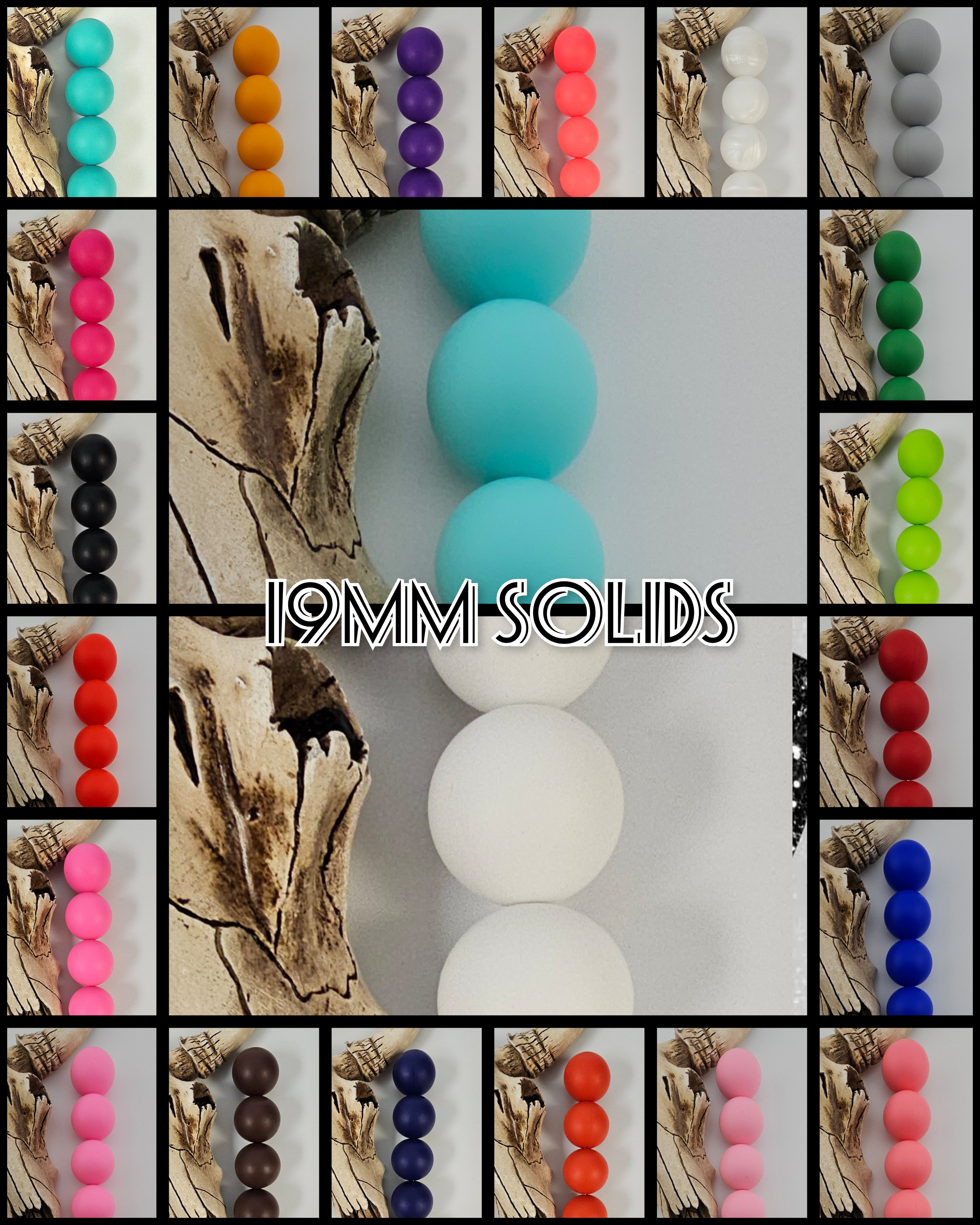 19mm Solid Silicone Beads